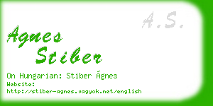 agnes stiber business card
